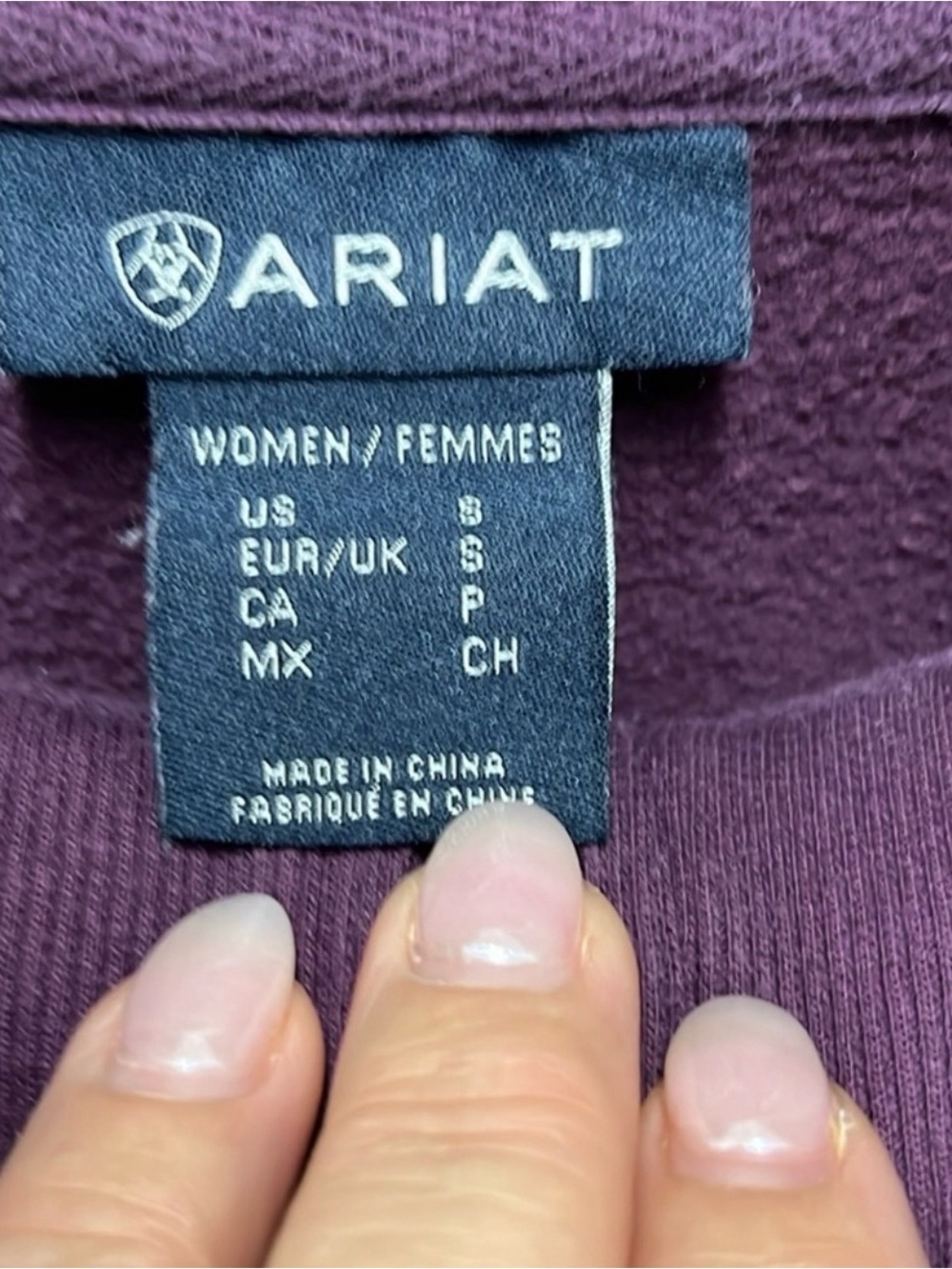 Ariat Womens Purple Largo Zip
Sweatshirt - size small - Picture 3 of 8